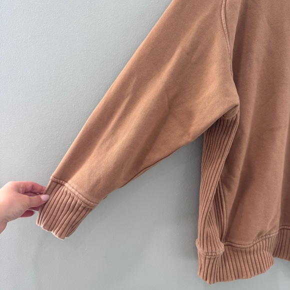 Aerie Down-To-Earth Crew Sweatshirt Warm Brown - Picture 2 of 9